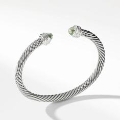 David Yurman Cable Classic Collection Bracelet with Prasiolite and Diamonds, 5mm 1