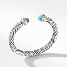 David Yurman Cable Classic Collection® Bracelet with Turquoise and 14k Yellow Gold - Medium 1