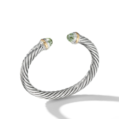 David Yurman Cable Classics Collection Bracelet with Prasiolite and 14K Gold - Extra Large 1