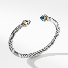 David Yurman Cable Classics Color Bracelet with Blue Topaz and 14k Yellow Gold 1