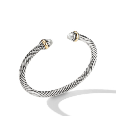 David Yurman Cable Classics Color Bracelet with Pearls and 14K Yellow Gold, 5mm 1