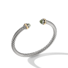 David Yurman Cable Classics Color Bracelet with Prasiolite and 14K Yellow Gold, 5mm 1