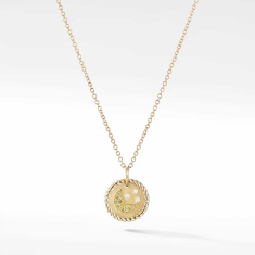 David Yurman Cable Collectibles Moon and Stars Necklace with Diamonds and Yellow Sapphires in 18k Gold 1
