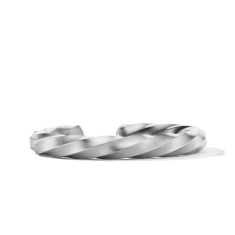 David Yurman Cable Edge Cuff Bracelet in Recycled Sterling Silver - Large 1