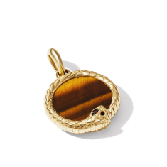David Yurman Cairo Ouroboros Amulet in 18K Yellow Gold with Tiger's Eye and Ruby 1