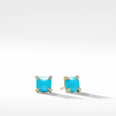 David Yurman Châtelaine® Earrings with Turquoise in 18k Gold, 8mm 1