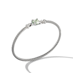David Yurman Chatelaine Bracelet in Sterling Silver with Prasiolite and Pave Diamonds - Large 1