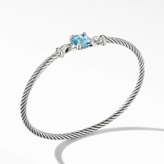 David Yurman Chatelaine Bracelet with Blue Topaz and Diamonds 1