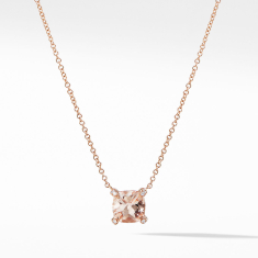 David Yurman Chatelaine Pendant Necklace with Diamonds in 18K Rose Gold with Morganite 1