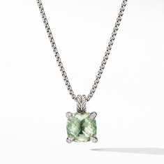 David Yurman Chatelaine Pendant Necklace with Prasiolite and Diamonds, 11mm 1