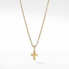 David Yurman Cross Pendant in 18k Yellow Gold with Diamonds 1
