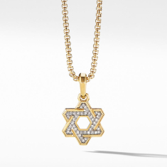 David Yurman Deco Star of David Pendant in 18K Yellow Gold with Pave Diamonds 1