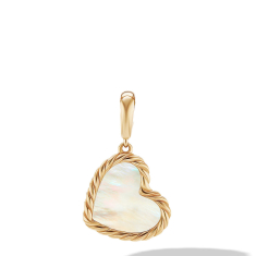 David Yurman DY Elements Heart Amulet in 18K Yellow Gold with Mother of Pearl 1