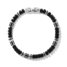 Men's David Yurman DY Hex Bead Bracelet with Black Onyx and Pave Black Diamonds 1
