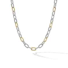 David Yurman DY Madison Chain Necklace in Sterling Silver with 18K Yellow Gold 1