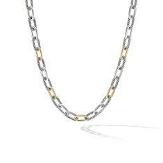 David Yurman DY Madison Chain Necklace in Sterling Silver with 18K Yellow Gold 1