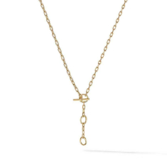 David Yurman DY Madison Three Ring Chain Necklace in 18k Yellow Gold 1