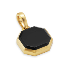 David Yurman Faceted Stone Amulet in 18K Yellow Gold with Black Onyx 16mm 1