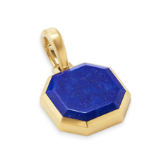 David Yurman Faceted Stone Amulet in 18K Yellow Gold with Lapis 16mm 1