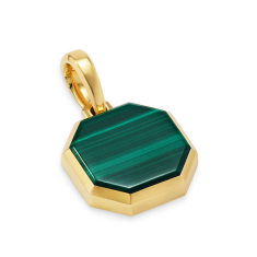 David Yurman Faceted Stone Amulet in 18K Yellow Gold with Malachite 16mm 1