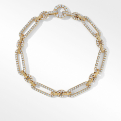 David Yurman Lexington Chain Bracelet in 18K Yellow Gold with Full Pave Diamonds 1