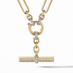 David Yurman Lexington Chain Necklace in 18k Yellow Gold with Diamonds 1