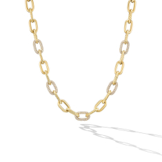 David Yurman Madison Chain Necklace in 18K Yellow Gold with Diamonds 8.5mm 1
