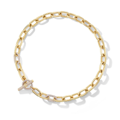 David Yurman Madison Toggle Chain Necklace in 18K Yellow Gold with Diamonds 11mm 1