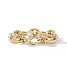 David Yurman Mercer Bracelet in 18K Yellow Gold with Pave Diamonds 1