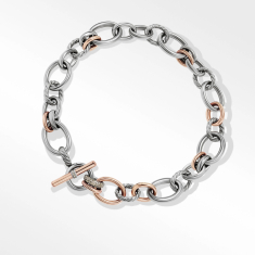 David Yurman Mercer Melange Necklace in Sterling Silver with 18K Rose Gold and Pave Diamonds 1