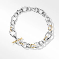 David Yurman Mercer Necklace in Sterling Silver with 18K Yellow Gold and Pave Diamonds 1