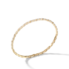 David Yurman Paveflex Single Row Bracelet with Diamonds in 18K Gold 1
