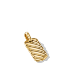David Yurman Petite Sculpted Cable Tag in 18K Yellow Gold 24mm 1
