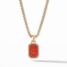 David Yurman Petrvs Small Bee Amulet in 18K Rose Gold with Carnelian and Pave Diamonds 1