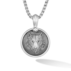 David Yurman Petrvs Wolf Amulet in Sterling Silver 30.3mm 1