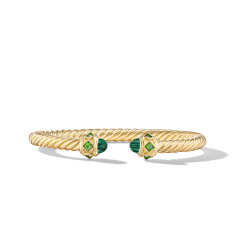 David Yurman Renaissance Bracelet in 18K Yellow Gold with Malachite and Chrome Diopside 1