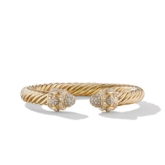 David Yurman Renaissance Bracelet in 18K Yellow Gold with Pave Diamonds 1