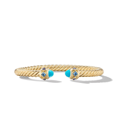 David Yurman Renaissance Bracelet in 18K Yellow Gold with Turquoise, Hampton Blue Topaz and Iolite 1