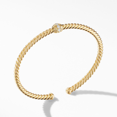 David Yurman Renaissance Center Station Bracelet 18K Yellow Gold with Diamonds 1