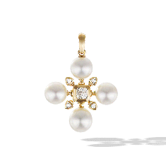 David Yurman Renaissance Pearl Pendant with 18K Yellow Gold and Diamonds 1