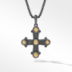 David Yurman Shipwreck Cross Amulet In Sterling Silver With 18k Yellow Gold 1