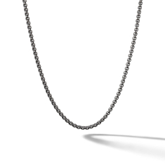 David Yurman Box Chain Necklace with Darkened Stainless Steel, 2.7mm 1