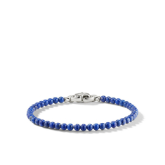 Men's David Yurman Spiritual Beads Bracelet in Sterling Silver with Lapis, 4mm 1