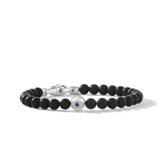 David Yurman Spiritual Beads Evil Eye Bracelet in Sterling Silver with Black Onyx and Sapphire 1