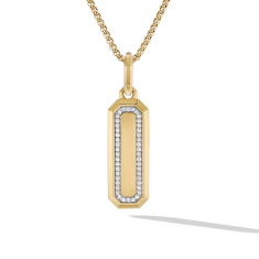 David Yurman Streamline Amulet in 18K Yellow Gold with Pave Diamonds 1