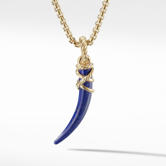 David Yurman Tusk Amulet with Lapis and 18K Yellow Gold 1