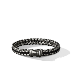 Men's David Yurman Woven Box Chain Bracelet in Black 1