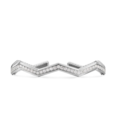 David Yurman Zig Zag Stax Cuff Bracelet in Sterling Silver with Diamonds 5mm 1