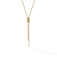 David Yurman Zig Zag Stax Y Necklace in 18K Yellow Gold with Diamonds 1