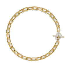 David Yurman DY Madison Toggle Chain Necklace in 18k Yellow Gold with Diamonds 11mm - 18 Inches 1